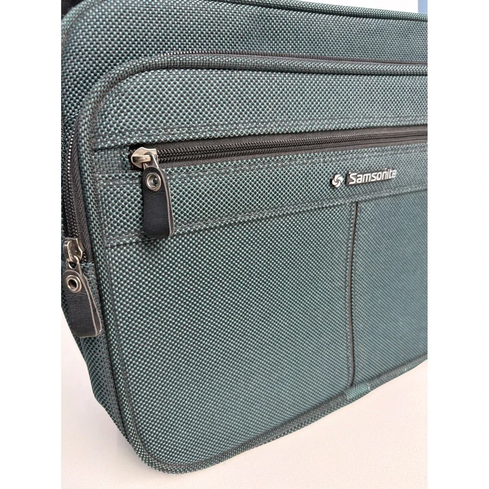Vintage Samsonite Messenger Bag Teal Green Ballistic Nylon Travel Crossbody Bag